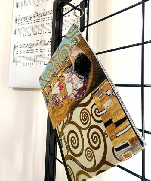 Gustav Klimt The Kiss Tablosu Clutch Portföy Çanta