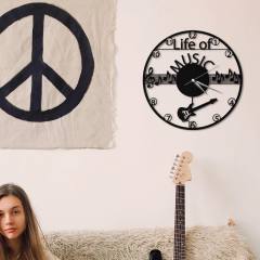 Nota Müzik Ahşap Duvar Saati