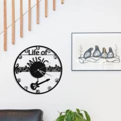 Nota Müzik Ahşap Duvar Saati