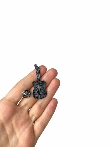 Çiçek Motifli Elektro Gitar Rock Müzik Hediyelik Rozet