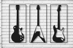 Gitar 3 lü Set  Duvar Dekoru Işıksız