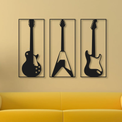 Gitar 3 lü Set  Duvar Dekoru Işıksız