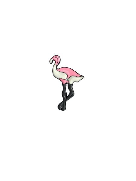 Pembe Beyaz Flamingo Kuş Şık Hediyelik Rozet