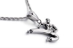 Kung Fu Unisex 925 Ayar Gümüş Kaplama Kolye
