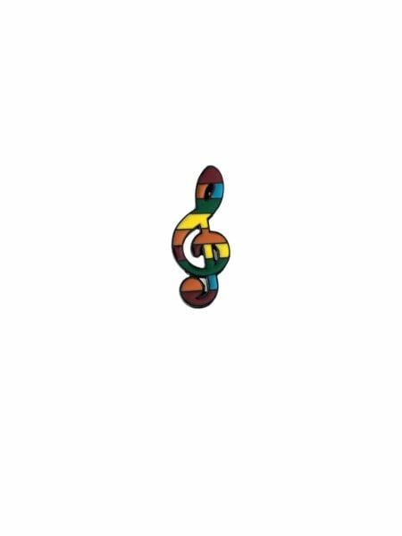 Renkli Sol Anahtarı Müzik Nota Hediyelik Rozet