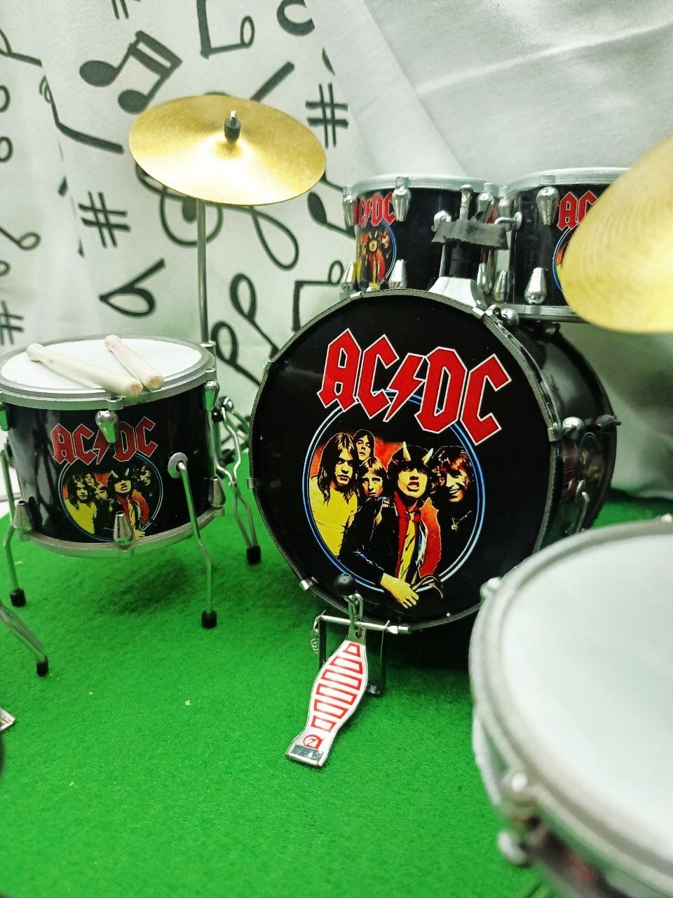AC/DC Minyatür Enstrüman Bateri Davul Seti Baterist