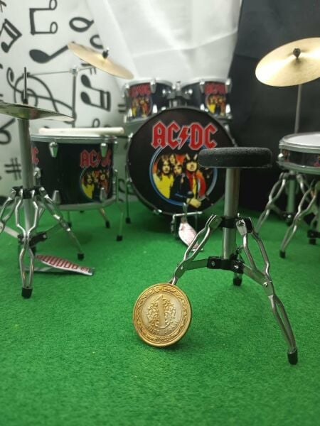 AC/DC Minyatür Enstrüman Bateri Davul Seti Baterist