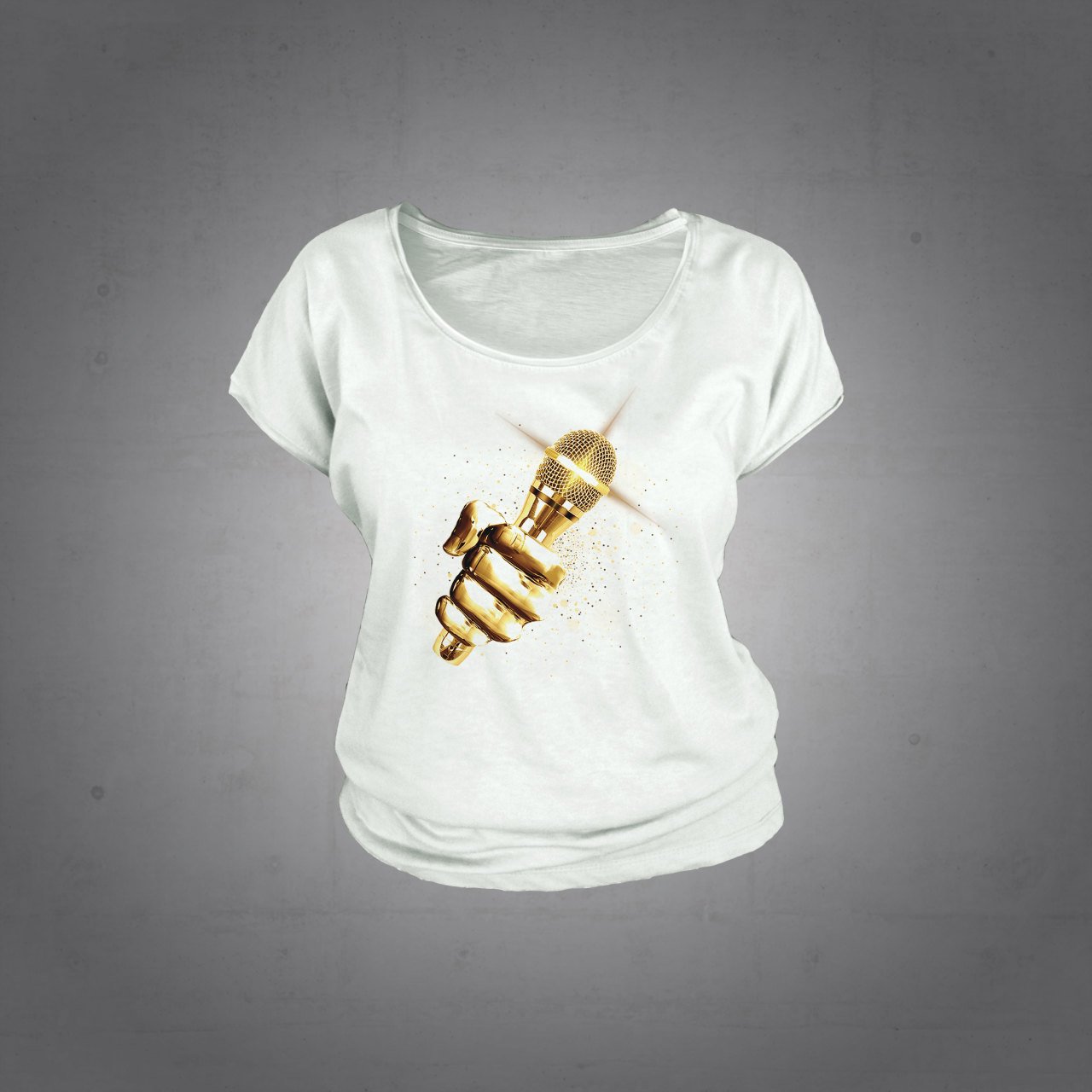 Mikrofon Tshirt Kadın