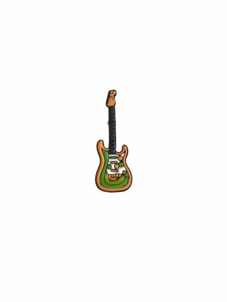 Elektro Gitar Müzik Yeşil Turuncu Hediyelik Rozet