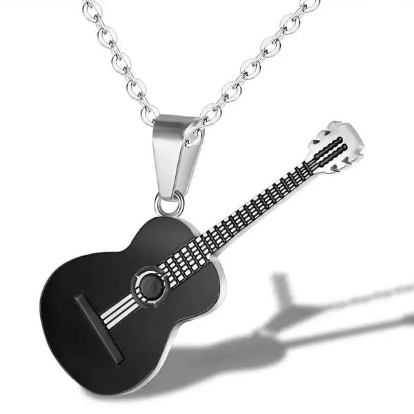 Gitar Kolye Paslanmaz Çelik 316L Black Unisex