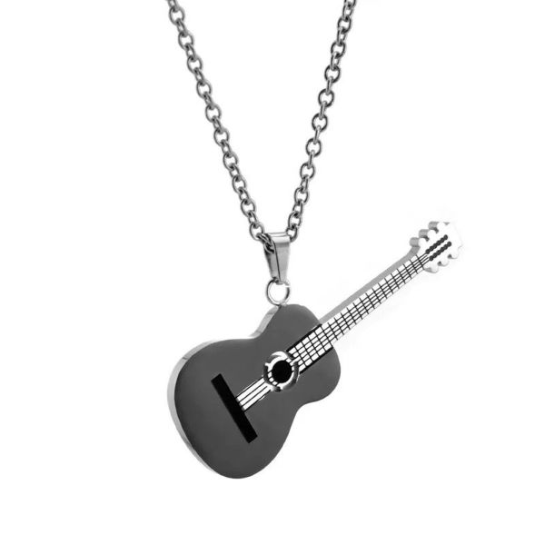Gitar Kolye Paslanmaz Çelik 316L Black Unisex