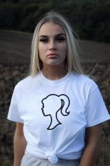 Beyaz Küçük Kız Tasarım T-shirt