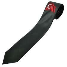 Türk Bayrak  Kravat Siyah