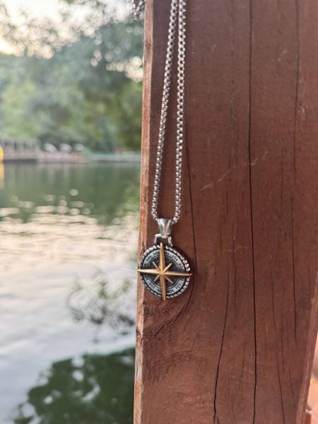Viking Pusula 316L A+++ Plus Kalite Paslanmaz Çelik Kolye Erkek Kolye