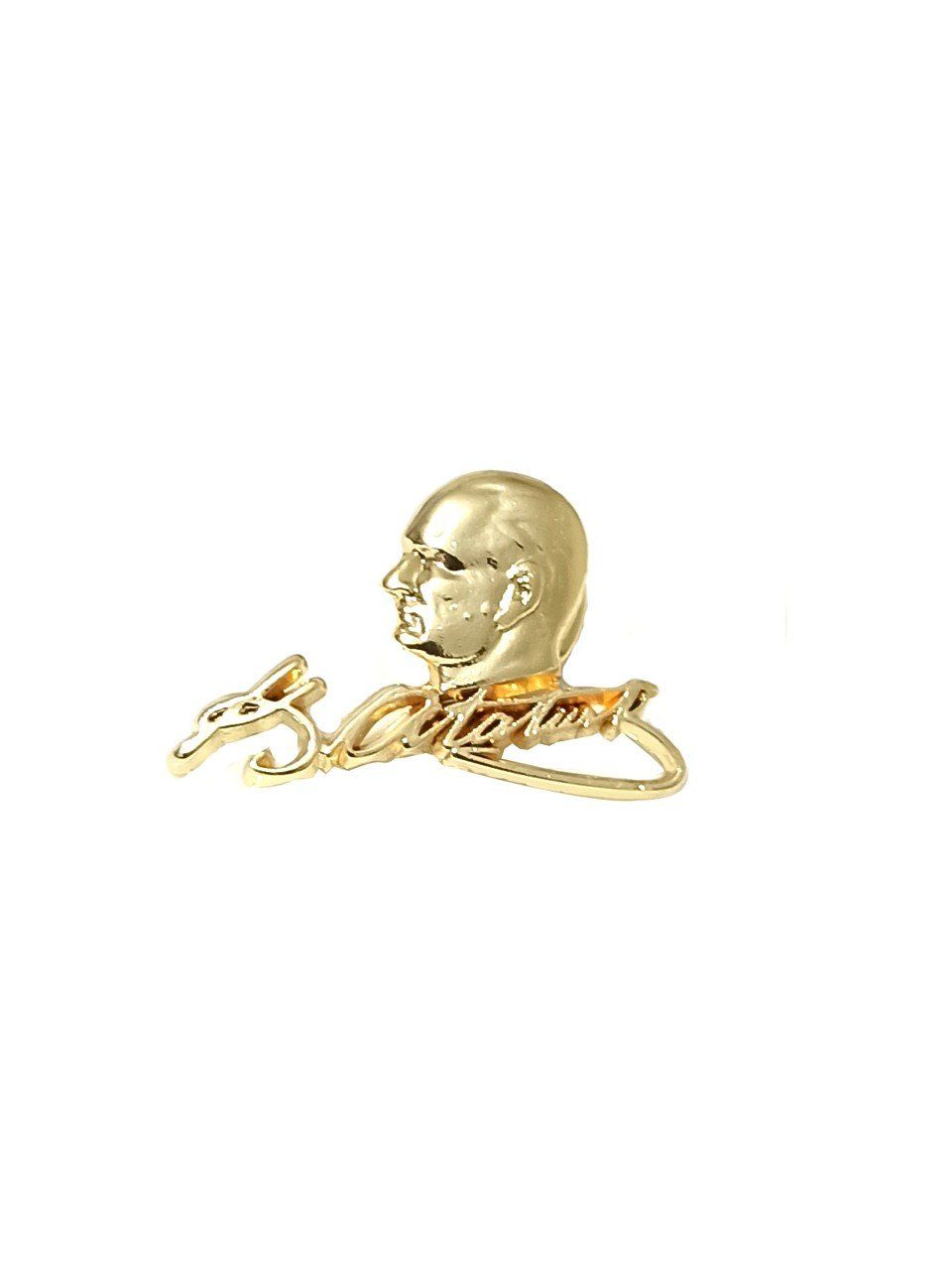 Atatürk Silüet Imza Tasarımlı Gold  Metal Yaka Rozeti 1 Adet
