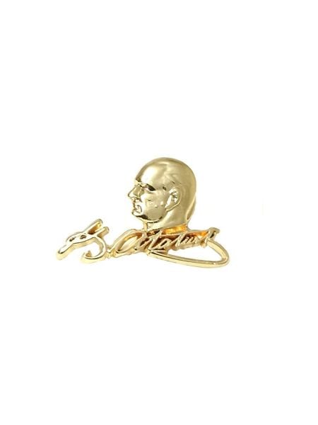 Atatürk Silüet Imza Tasarımlı Gold  Metal Yaka Rozeti 1 Adet