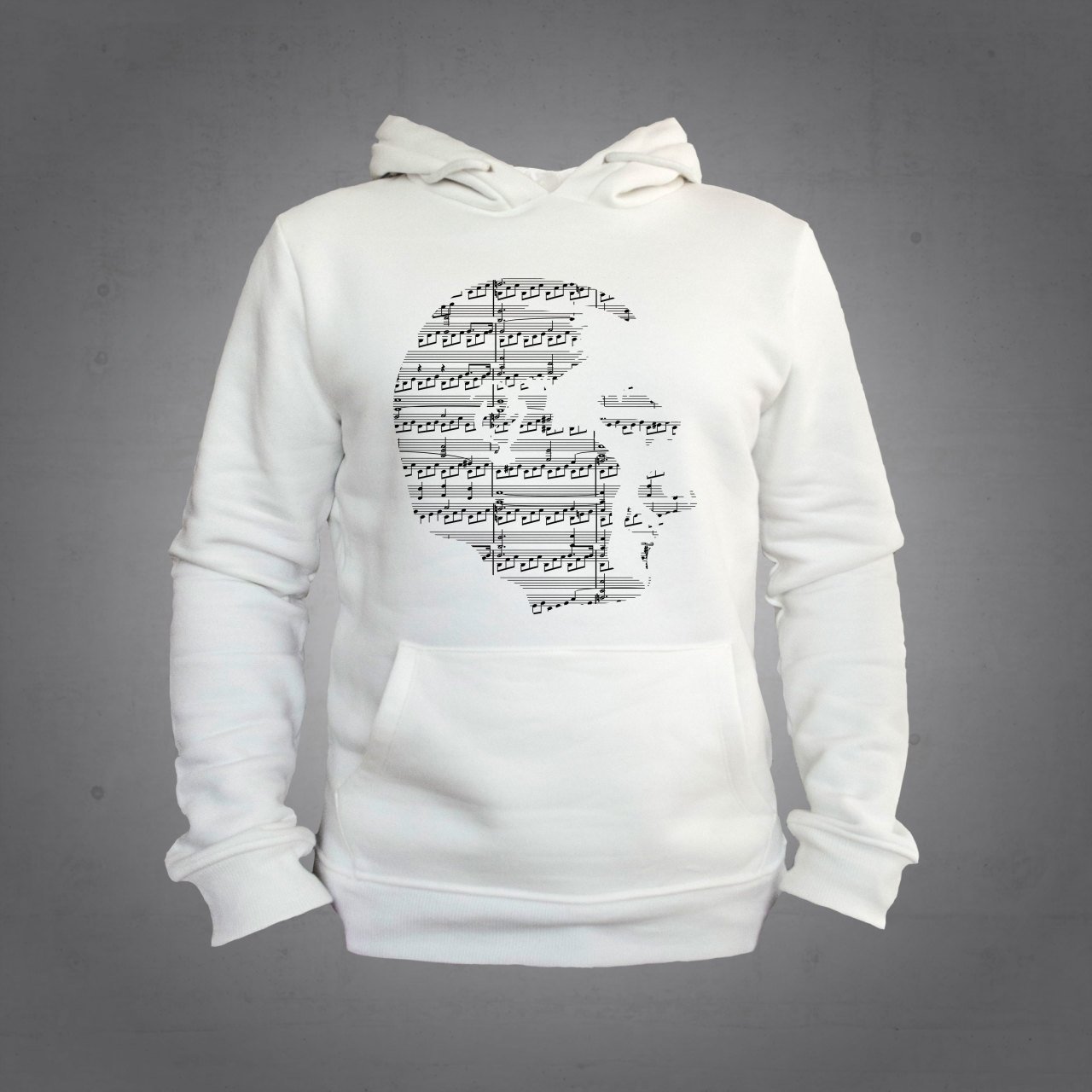 Atatürk Nota Kapüşonlu Sweatshirt Hoodie Beyaz