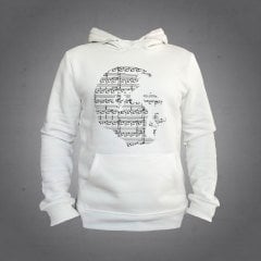 Atatürk Nota Kapüşonlu Sweatshirt Hoodie Beyaz