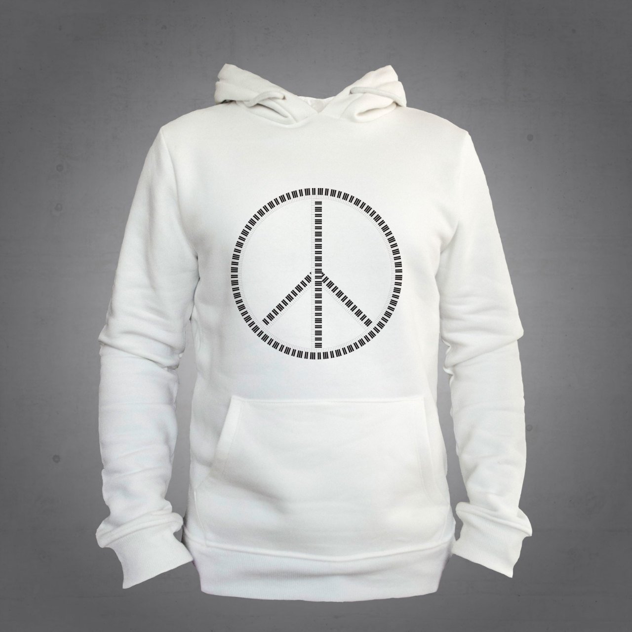 Barış Simgesi Kapüşonlu Sweatshirt Hoodie Ekru L