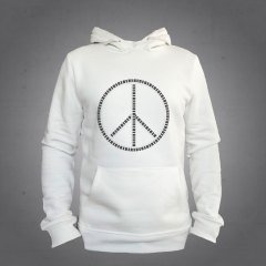 Barış Simgesi Kapüşonlu Sweatshirt Hoodie Ekru L