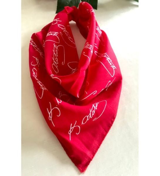 10 ADET Atatürk İmzalı Çok Amaçlı Bandana Fular Kırmızı Renk 50x50 (Okul, Etkinlik, Tören, Gösteri)