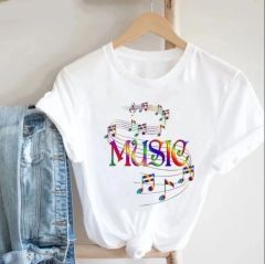 Music Notalar Beyaz Unisex T-Shirt