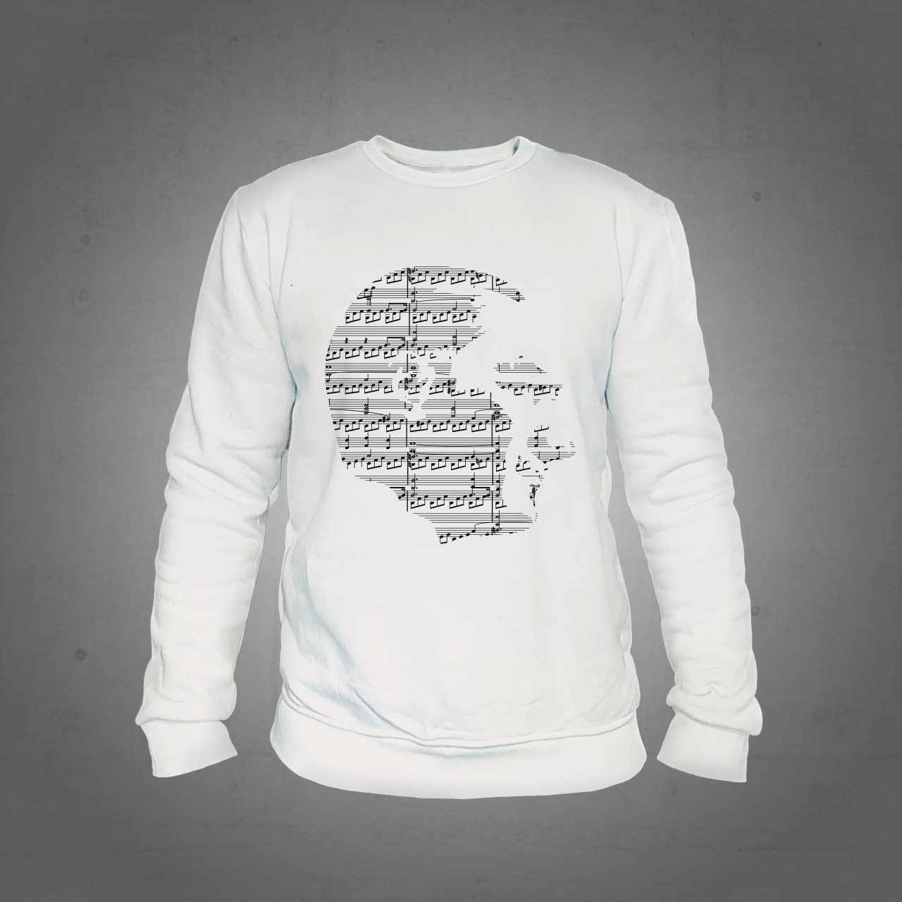 Atatürk Nota Sweatshirt Beyaz Unisex