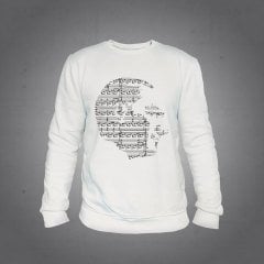 Atatürk Nota Sweatshirt Beyaz Unisex