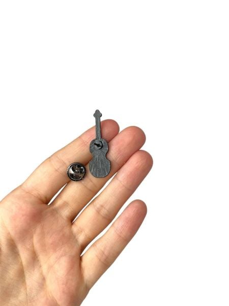 Çiçekli Desenli Çello Müzik Aleti Hediyelik Rozet