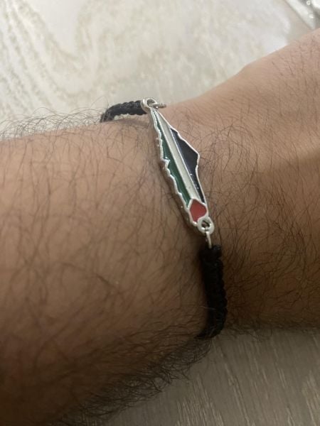 Filistin Haritası ( Kudüs Palestine ) Metal Bileklik ( Bileğe Göre Ayarlanabilir.