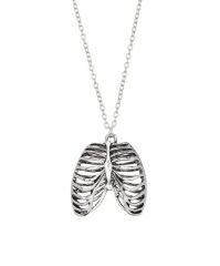 Moda Gotik Vintage Göğüs Kafesi Kolye Anatomik İskelet Kalp  Retro Kolye Takı