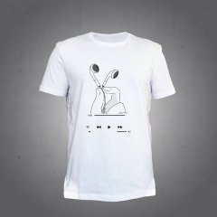 Kulaklık Beyaz Tshirt L