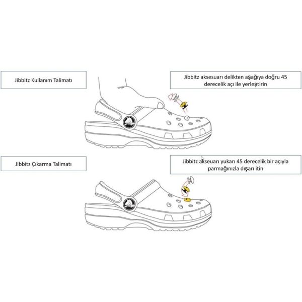 Gökkuşağı Crocks Terlik Süsü Jibbitz Crocs Aksesuarı 8 Adet