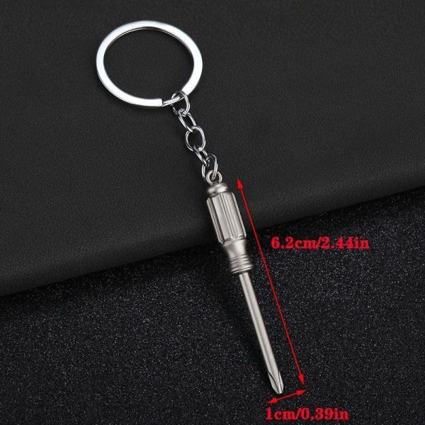 Tornavida Şekil Paslanmaz Metal Anahtarlik