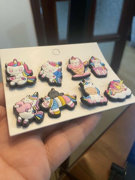 Unicorn Terlik Süsü Tüm Terlikler Uyumlu Crocs Süsü 8 Adet