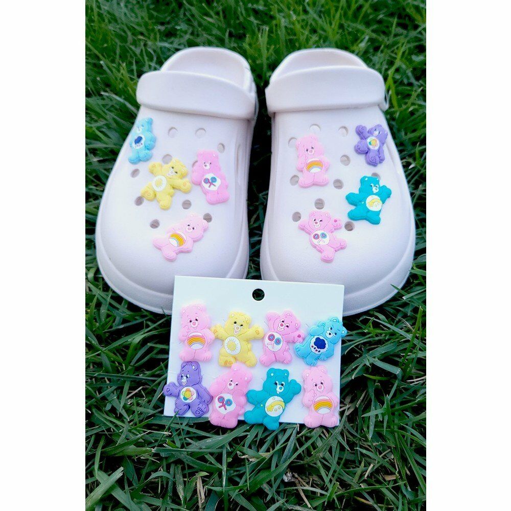 Carebear Sevimli Ayıcık Jibbitz Terlik Aksesuarı Terlik Süsü 8 Adet