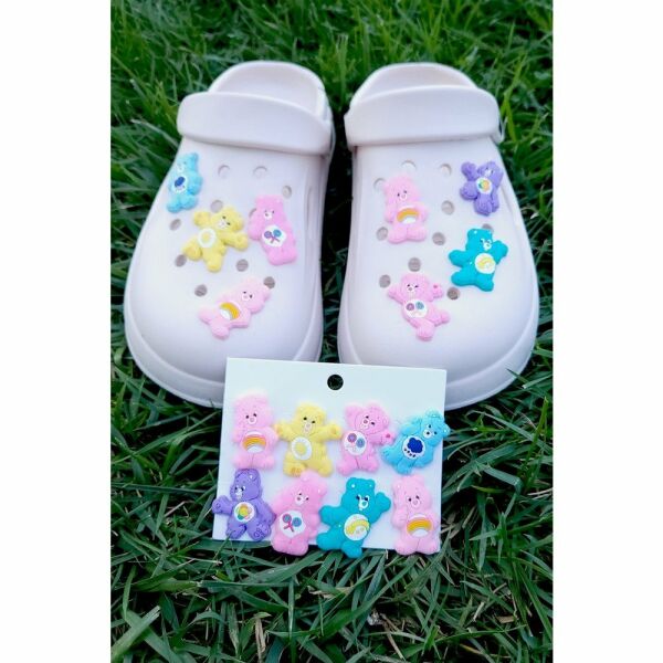 Carebear Sevimli Ayıcık Jibbitz Terlik Aksesuarı Terlik Süsü 8 Adet