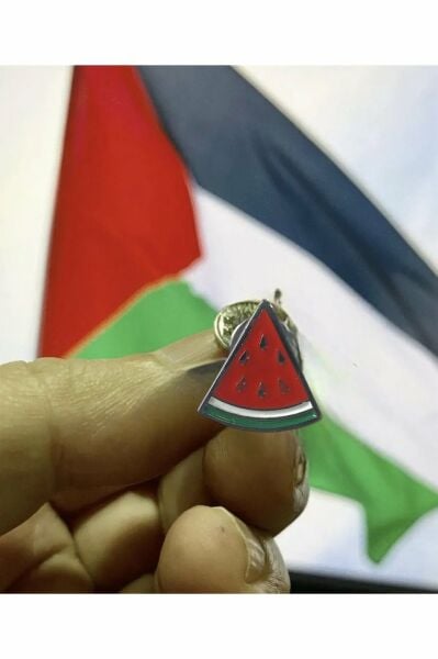 Yarım Karpuz Rozeti ( Kudüs - Palestine - Filistin ) Metal Yaka Rozeti