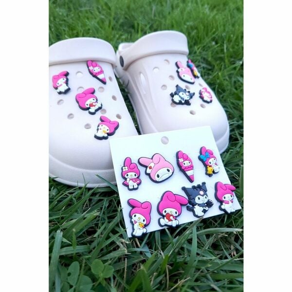Kuromi & Melody Jibbitz 8'li Terlik Süsü Crocs ve Diğer Terliklerle Uyumlu