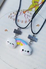 Best friends Renkli Gökkuşağı Arkadaşlık sevgili Kolye
