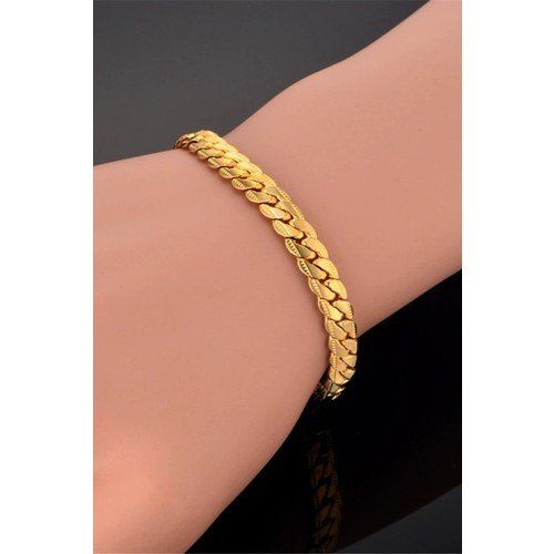 Ezme Hasır Yassı Yılan Gold Altın Erkek Kadın 316L Unisex Çelik Bileklik Künye
