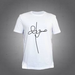 Sanatsal Kemancı Beyaz Tshirt