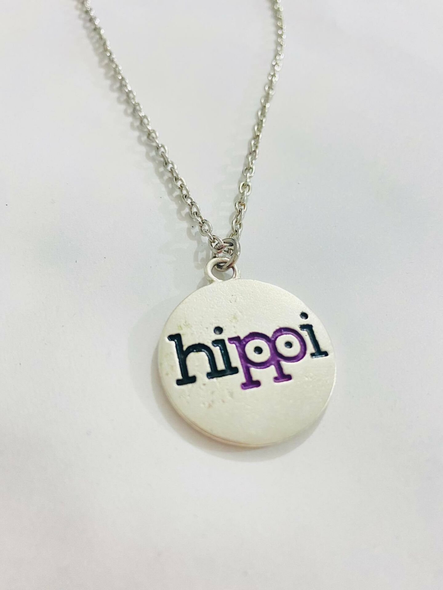 Hippi Barış Simgesi Çift Taraflı Antik Gümüş Kaplama 60cm Kolye