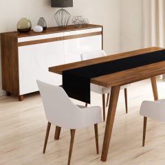 Düz Siyah Renkli Runner