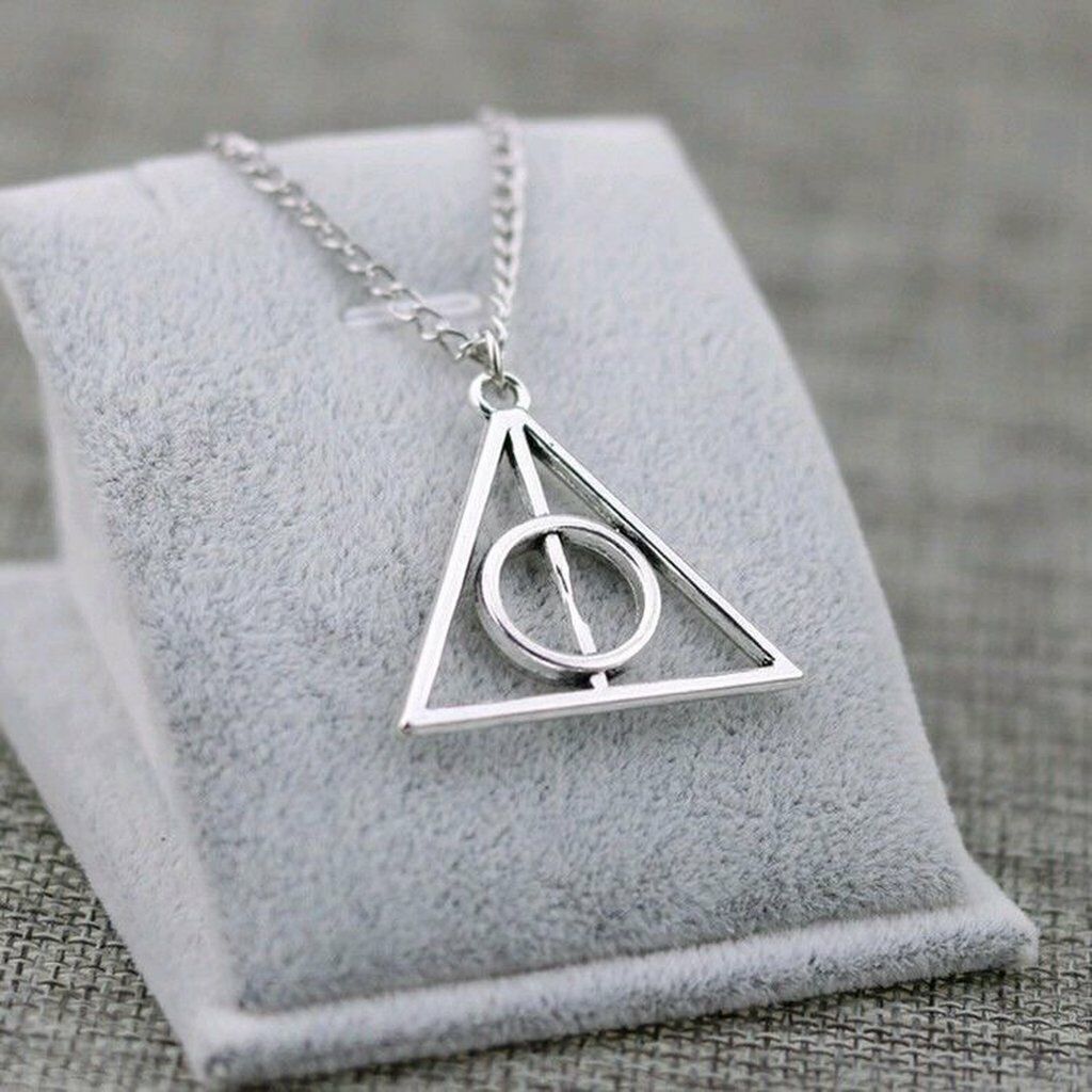 Harry Potter Ölüm Yadıgarları  Üçgen  Ortası Dönen Çelik Kolye