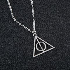 Harry Potter Ölüm Yadıgarları  Üçgen  Ortası Dönen Çelik Kolye