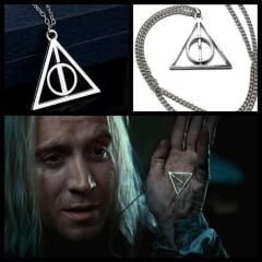 Harry Potter Ölüm Yadıgarları  Üçgen  Ortası Dönen Çelik Kolye
