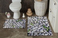 Taş Görünüm Banyo Paspas 2 li