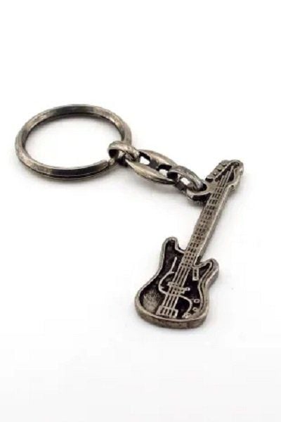 Elektro Gitar Antrasit Eskitme Metal Anahtarlık
