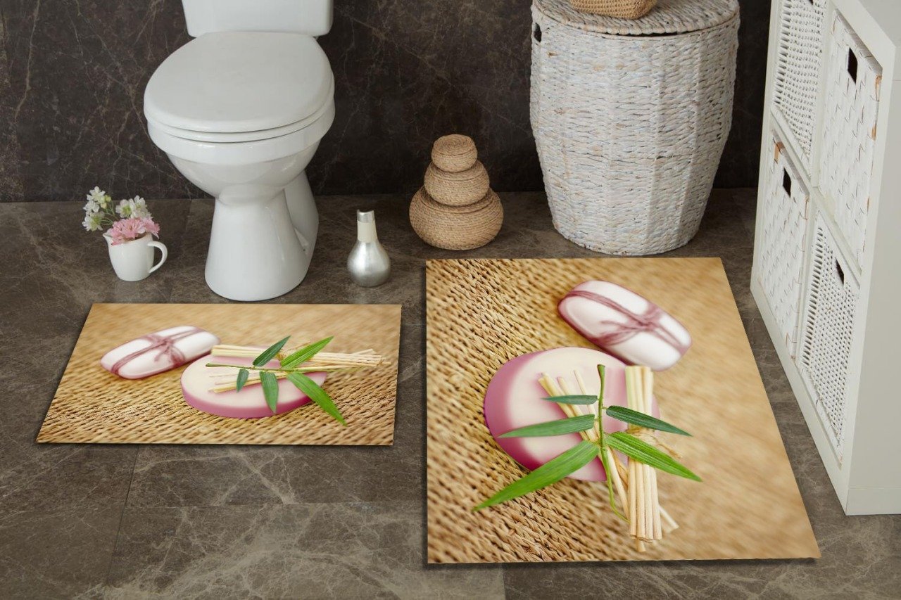 Şık Tasarım Banyo Paspas 2 li
